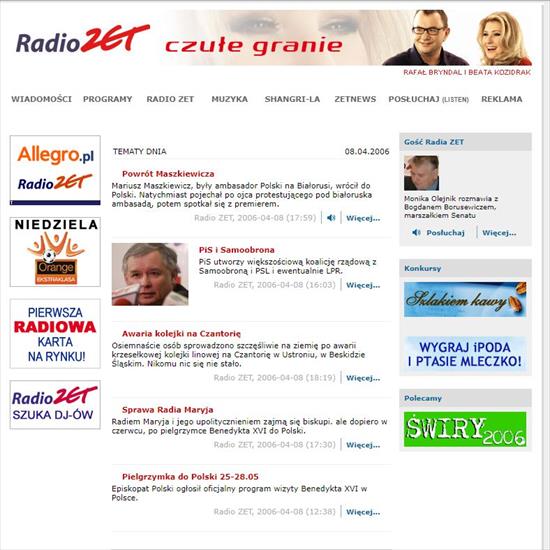 Archiwa stron WWW fotki z Wayback Machine - RADIO ZET - 08.04.2006.JPG